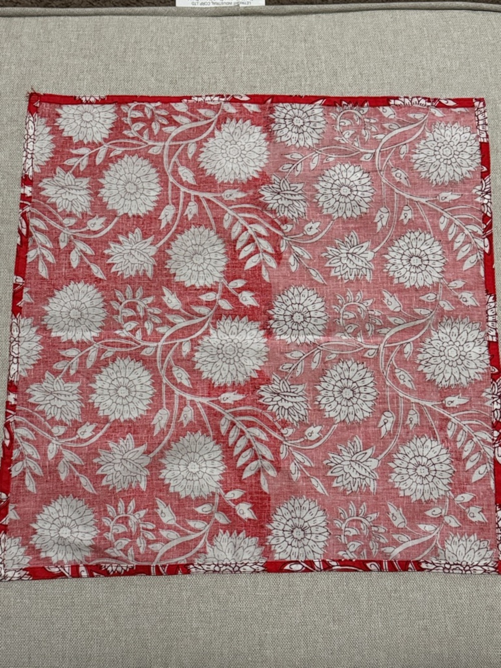 FREE WITH $25 PURCHASE Cotton Blend 16x16 Scarf/Bandana/ Handkerchief-Red/White - Picture 7 of 12